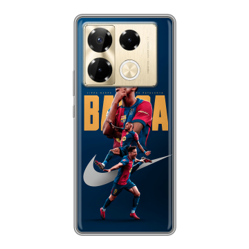 Силиконовый чехол на Infinix Note 40 Pro 5G с принтом Барселона Barca Yamal Силиконовый чехол на Infinix Note 40 Pro 5G с принтом Барселона Barca Yamal