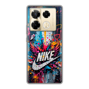 Силиконовый чехол на Infinix Note 40 Pro 5G с принтом Nike Найк Силиконовый чехол на Infinix Note 40 Pro 5G с принтом Nike Найк