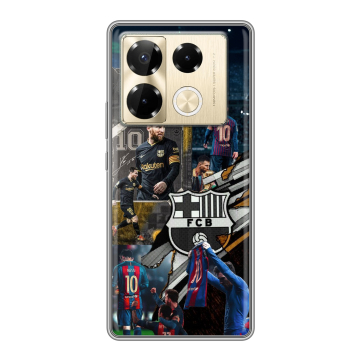 Силиконовый чехол на Infinix Note 40 Pro 5G с принтом Messi Barcelona Силиконовый чехол на Infinix Note 40 Pro 5G с принтом Messi Barcelona