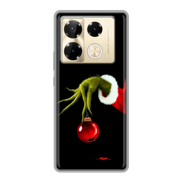 Силиконовый чехол на Infinix Note 40 Pro 5G с принтом Новый год Гринч
