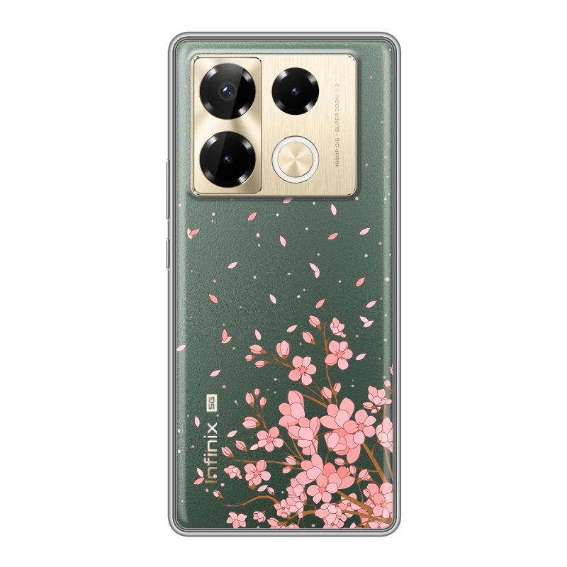 Силиконовый чехол на Infinix Note 40 Pro 5G с принтом Ветка сакуры Силиконовый чехол на Infinix Note 40 Pro 5G с принтом Ветка сакуры