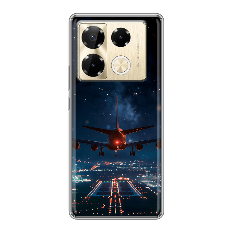 Силиконовый чехол на Infinix Note 40 Pro 5G с принтом самолет Силиконовый чехол на Infinix Note 40 Pro 5G с принтом самолет