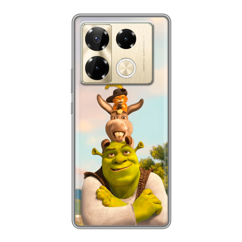 Силиконовый чехол на Infinix Note 40 Pro 5G с принтом Шрек Shrek Силиконовый чехол на Infinix Note 40 Pro 5G с принтом Шрек Shrek