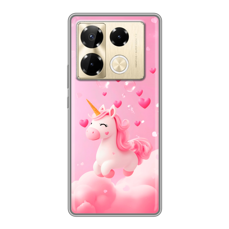 Силиконовый чехол на Infinix Note 40 Pro 5G с принтом Единорог Силиконовый чехол на Infinix Note 40 Pro 5G с принтом Единорог