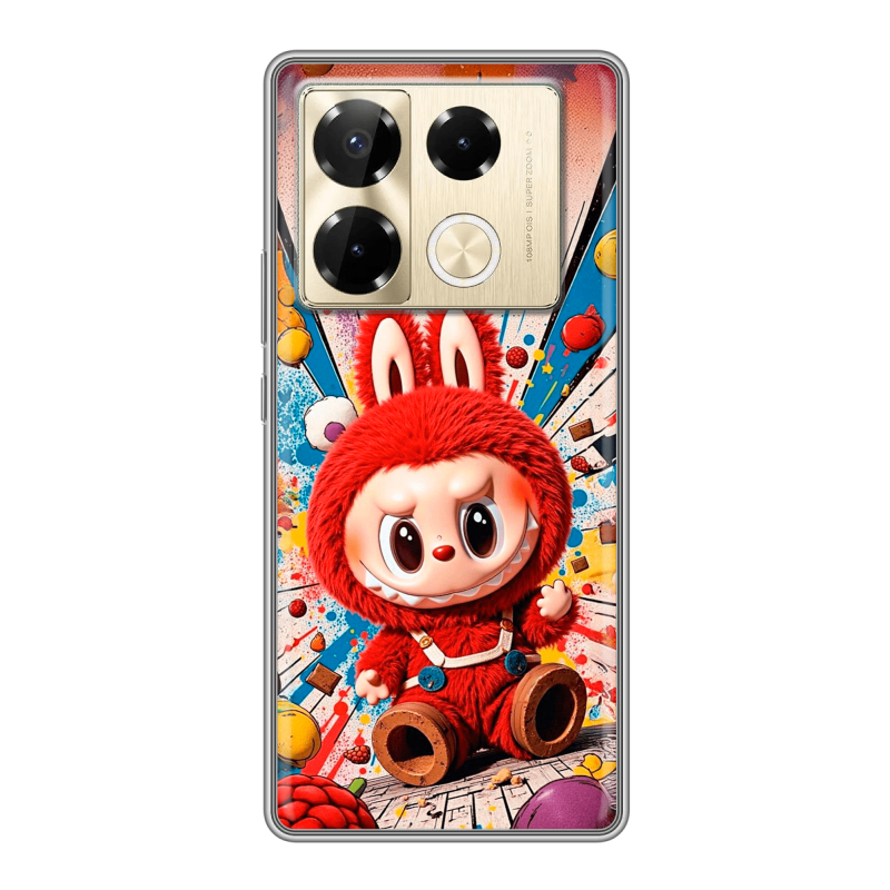 Силиконовый чехол на Infinix Note 40 Pro 5G с принтом Labubu Лабубу Силиконовый чехол на Infinix Note 40 Pro 5G с принтом Labubu Лабубу