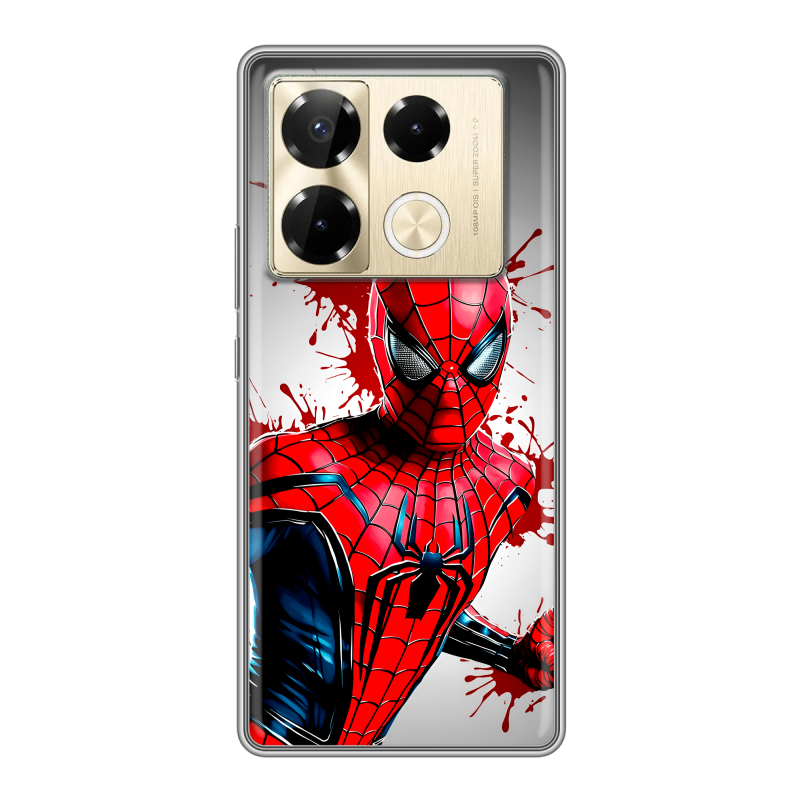Силиконовый чехол на Infinix Note 40 Pro 5G с принтом Spiderman Человек паук Силиконовый чехол на Infinix Note 40 Pro 5G с принтом Spiderman Человек паук