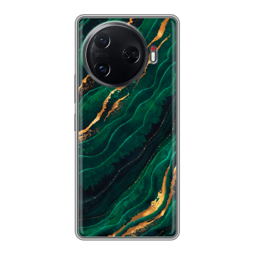 Силиконовый чехол на Tecno Camon 30 Pro 5G с принтом Мрамор зеленое золото Силиконовый чехол на Tecno Camon 30 Pro 5G с принтом Мрамор зеленое золото