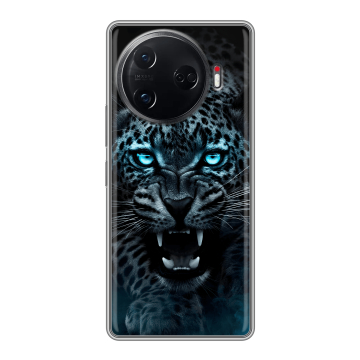 Силиконовый чехол на Tecno Camon 30 Pro 5G с принтом Темный леопард Силиконовый чехол на Tecno Camon 30 Pro 5G с принтом Темный леопард
