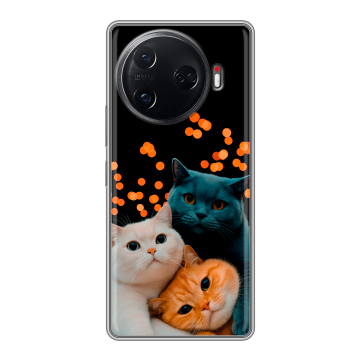 Силиконовый чехол на Tecno Camon 30 Pro 5G с принтом Кошки Силиконовый чехол на Tecno Camon 30 Pro 5G с принтом Кошки