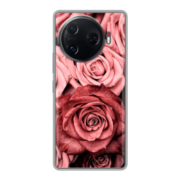 Силиконовый чехол на Tecno Camon 30 Pro 5G с принтом Цветы розы Силиконовый чехол на Tecno Camon 30 Pro 5G с принтом Цветы розы