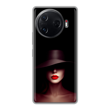 Силиконовый чехол на Tecno Camon 30 Pro 5G с принтом Девушка в шляпе