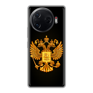 Силиконовый чехол на Tecno Camon 30 Pro 5G с принтом Герб России желтый