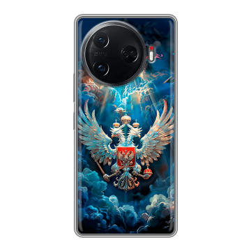 Силиконовый чехол на Tecno Camon 30 Pro 5G с принтом Герб флаг России