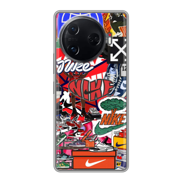 Силиконовый чехол на Tecno Camon 30 Pro 5G с принтом Найк Nike яркий