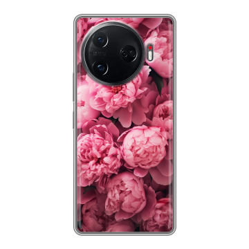 Силиконовый чехол на Tecno Camon 30 Pro 5G с принтом цветы пионы