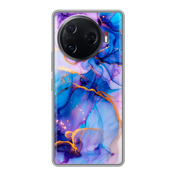 Силиконовый чехол на Tecno Camon 30 Pro 5G с принтом синий мрамор
