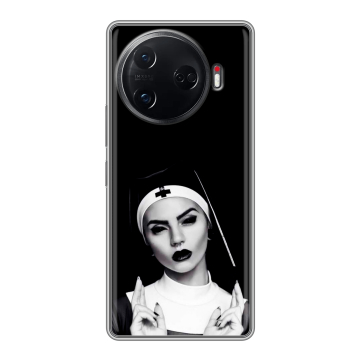 Силиконовый чехол на Tecno Camon 30 Pro 5G с принтом монашка