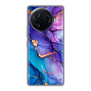 Силиконовый чехол на Tecno Camon 30 Pro 5G с принтом синий мрамор
