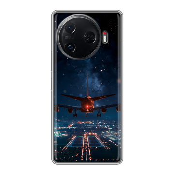 Силиконовый чехол на Tecno Camon 30 Pro 5G с принтом самолет