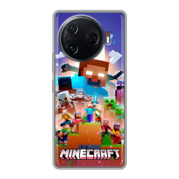 Силиконовый чехол на Tecno Camon 30 Pro 5G с принтом Майнкрафт Minecraft Силиконовый чехол на Tecno Camon 30 Pro 5G с принтом Майнкрафт Minecraft