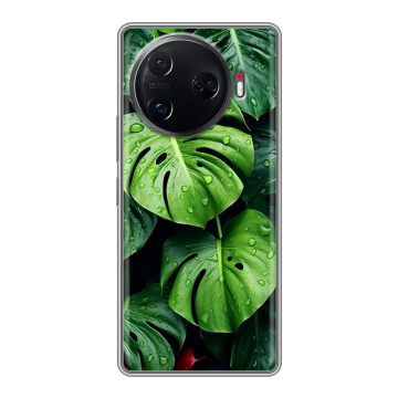 Силиконовый чехол на Tecno Camon 30 Pro 5G с принтом Листья