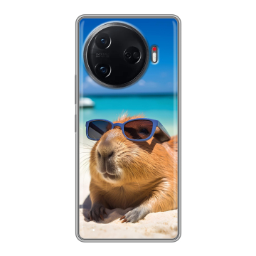 Силиконовый чехол на Tecno Camon 30 Pro 5G с принтом Капибара