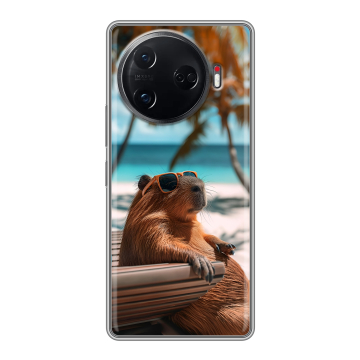 Силиконовый чехол на Tecno Camon 30 Pro 5G с принтом Капибара