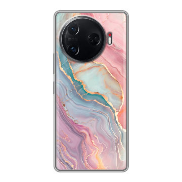 Силиконовый чехол на Tecno Camon 30 Pro 5G с принтом розовый мрамор