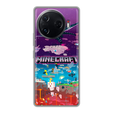 Силиконовый чехол на Tecno Camon 30 Pro 5G с принтом Майнкрафт Minecraft