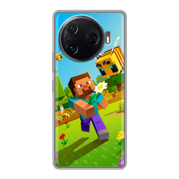 Силиконовый чехол на Tecno Camon 30 Pro 5G с принтом Майнкрафт Minecraft Силиконовый чехол на Tecno Camon 30 Pro 5G с принтом Майнкрафт Minecraft