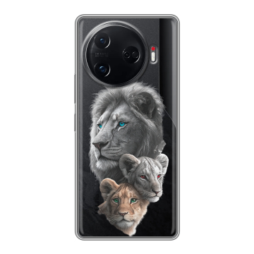 Силиконовый чехол на Tecno Camon 30 Pro 5G с принтом Львы Силиконовый чехол на Tecno Camon 30 Pro 5G с принтом Львы
