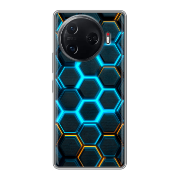 Силиконовый чехол на Tecno Camon 30 Pro 5G с принтом Неоновые соты Силиконовый чехол на Tecno Camon 30 Pro 5G с принтом Неоновые соты