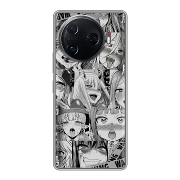 Силиконовый чехол на Tecno Camon 30 Pro 5G с принтом Ahegao Ахегао Аниме