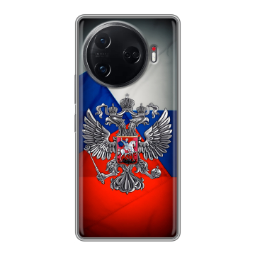 Силиконовый чехол на Tecno Camon 30 Pro 5G с принтом Флаг России