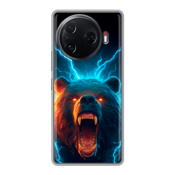 Силиконовый чехол на Tecno Camon 30 Pro 5G с принтом Медведь