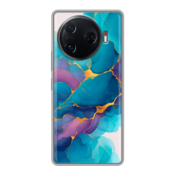 Силиконовый чехол на Tecno Camon 30 Pro 5G с принтом Мрамор блестки