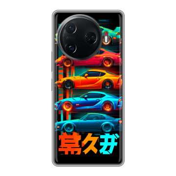 Силиконовый чехол на Tecno Camon 30 Pro 5G с принтом машины тачки