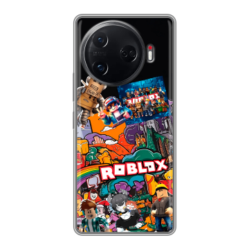 Силиконовый чехол на Tecno Camon 30 Pro 5G с принтом Roblox Роблокс