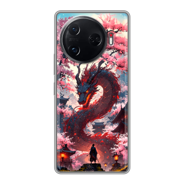 Силиконовый чехол на Tecno Camon 30 Pro 5G с принтом Дракон Японский