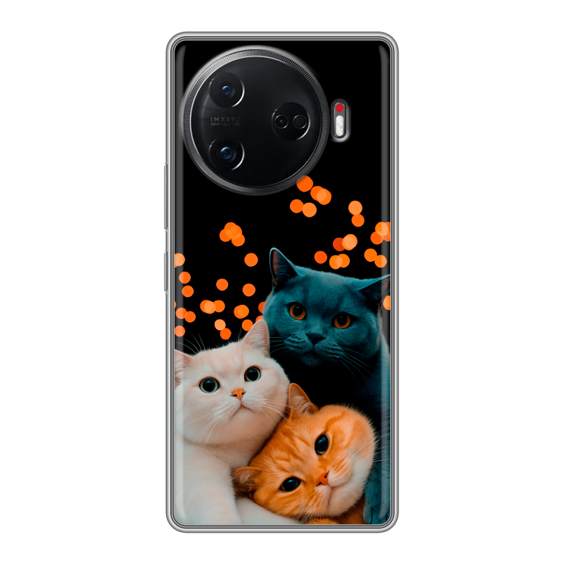 Силиконовый чехол на Tecno Camon 30 Pro 5G с принтом Кошки Силиконовый чехол на Tecno Camon 30 Pro 5G с принтом Кошки