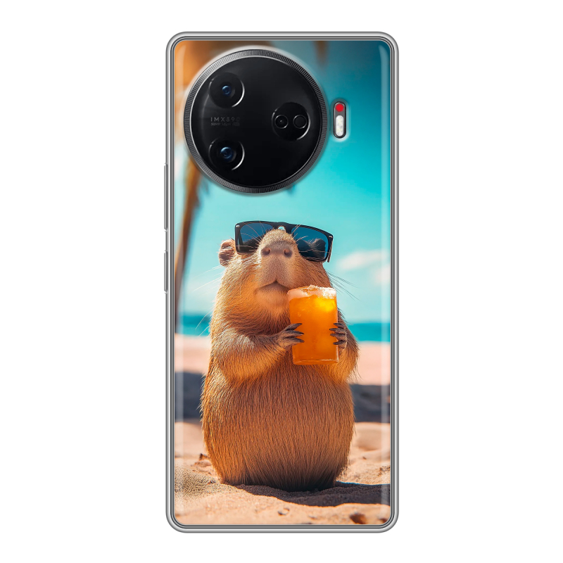 Силиконовый чехол на Tecno Camon 30 Pro 5G с принтом Капибара Силиконовый чехол на Tecno Camon 30 Pro 5G с принтом Капибара