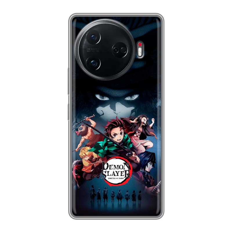 Силиконовый чехол на Tecno Camon 30 Pro 5G с принтом Demon Slayer Клинок рассекающий демонов Силиконовый чехол на Tecno Camon 30 Pro 5G с принтом Demon Slayer Клинок рассекающий демонов