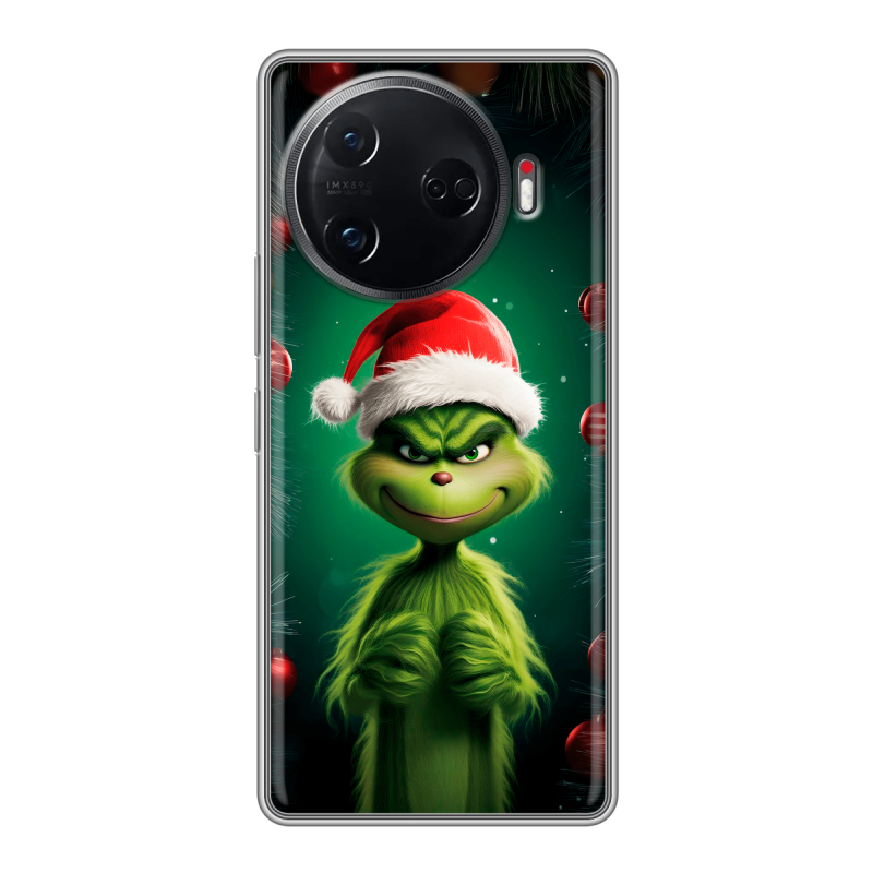 Силиконовый чехол на Tecno Camon 30 Pro 5G с принтом Гринч Новый год Рождество Силиконовый чехол на Tecno Camon 30 Pro 5G с принтом Гринч Новый год Рождество