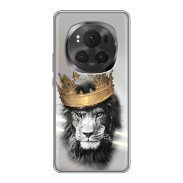 Силиконовый чехол на Honor Magic 6 Pro с принтом Лев с короной Силиконовый чехол на Honor Magic 6 Pro с принтом Лев с короной