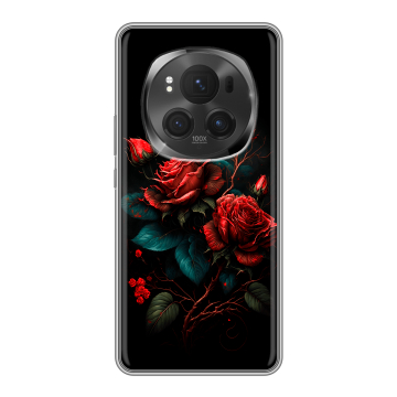 Силиконовый чехол на Honor Magic 6 Pro с принтом Розы красные