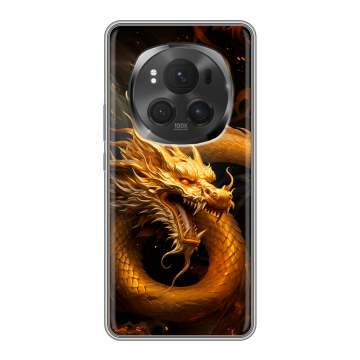 Силиконовый чехол на Honor Magic 6 Pro с принтом Золотой дракон Силиконовый чехол на Honor Magic 6 Pro с принтом Золотой дракон
