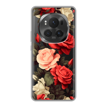 Силиконовый чехол на Honor Magic 6 Pro с принтом Розы