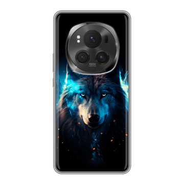 Силиконовый чехол на Honor Magic 6 Pro с принтом Волк ночной Силиконовый чехол на Honor Magic 6 Pro с принтом Волк ночной