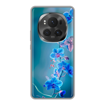 Силиконовый чехол на Honor Magic 6 Pro с принтом Голубые цветы Силиконовый чехол на Honor Magic 6 Pro с принтом Голубые цветы