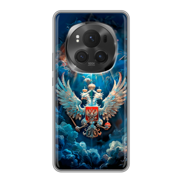 Силиконовый чехол на Honor Magic 6 Pro с принтом Герб флаг России